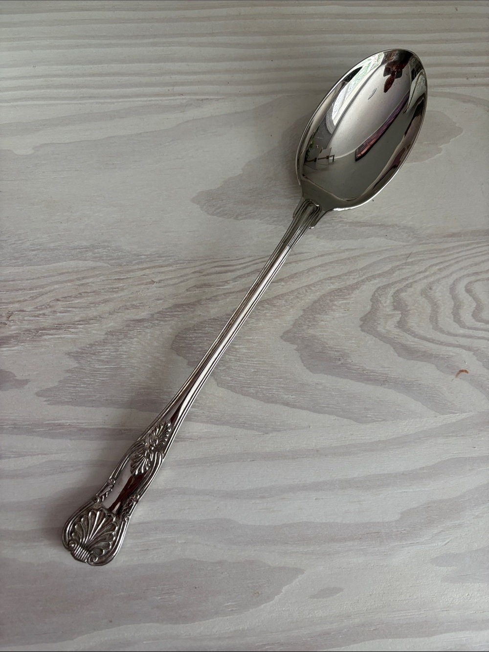 VTG Ornate "Kings" Pattern 13" Silver Serving Spoon